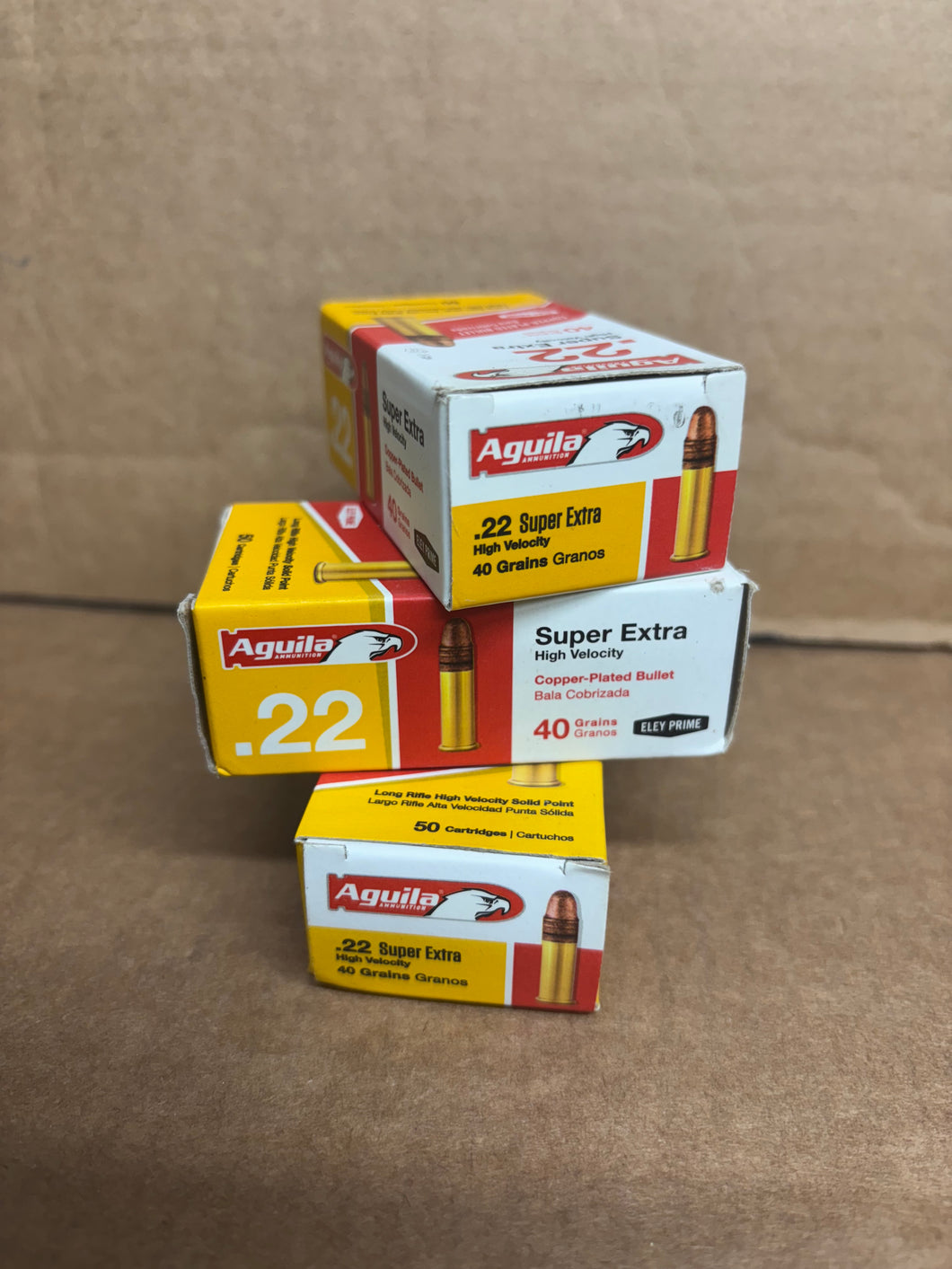 Aguila Super Extra High Velocity 22LR Ammo 40 Grain Plated Round Nose