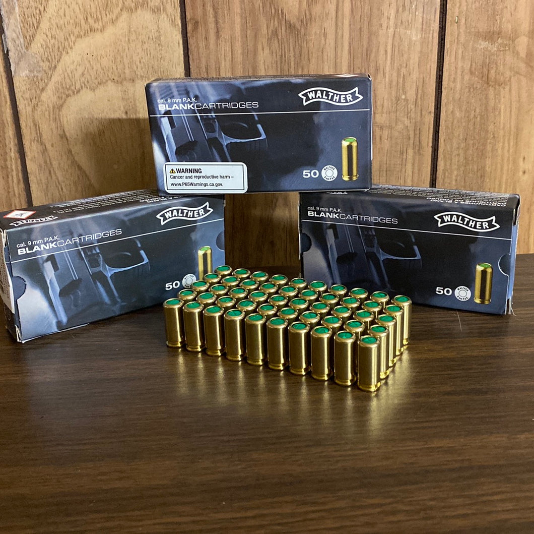 9mm PAK Blank Walther Ammo