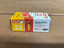 Load image into Gallery viewer, Aguila Super Extra High Velocity 22LR Ammo 40 Grain Plated Round Nose
