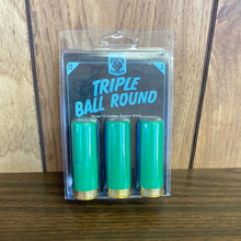 Load image into Gallery viewer, Triple Ball 12 Gauge 2-3/4&quot; With 3 72 Caliber Rubber Balls
